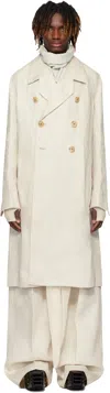 Rick Owens Off-white Hollywood Officer Coat In 41 Dinge
