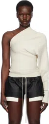Rick Owens Off-white Hollywood One Shoulder Top In 41 Dinge