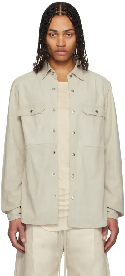RICK OWENS OFF-WHITE HOLLYWOOD OUTERSHIRT LEATHER OVERSHIRT