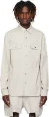 Rick Owens Off-white Hollywood Overshirt Denim Shirt In 41 Dinge