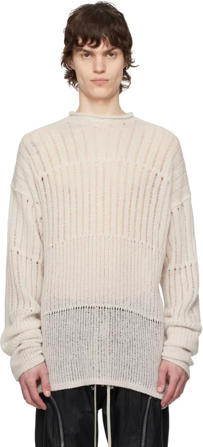 Rick Owens Off-white Hollywood Oversized Pull Sweater In 41 Dinge