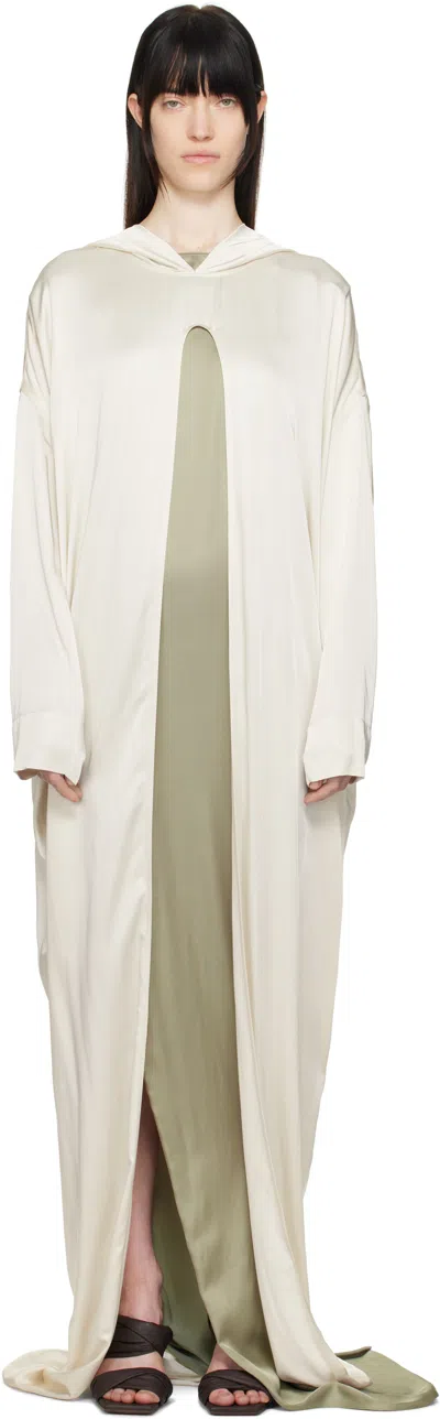Rick Owens Off-white Hollywood Peter Cloak Maxi Dress In Neutral