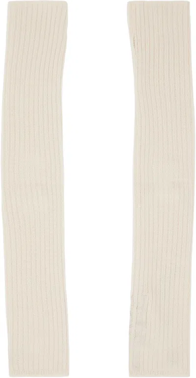 Rick Owens Off-white Hollywood Rasato Knit Arm Warmers In Neutral