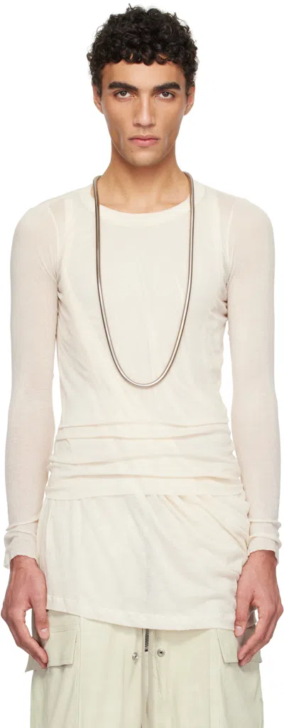 Rick Owens Off-white Hollywood Rib Ls T-shirt In 21 Natural