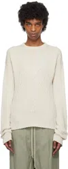 Rick Owens Off-white Hollywood Round Neck Sweater In 41 Dinge