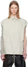 Rick Owens Off-white Hollywood Sleeveless Jumbo Denim Shirt In 41 Dinge