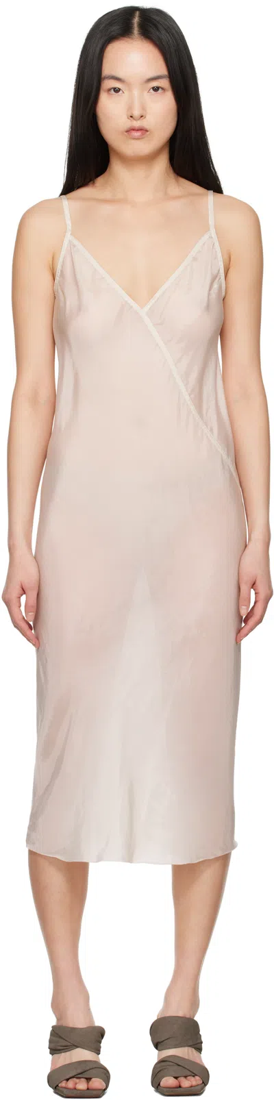Rick Owens Off-white Hollywood Slip Midi Dress In 41 Dinge