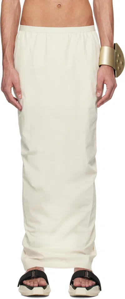 Rick Owens Off-white Hollywood Soft Pillar Long Skirt In 41 Dinge