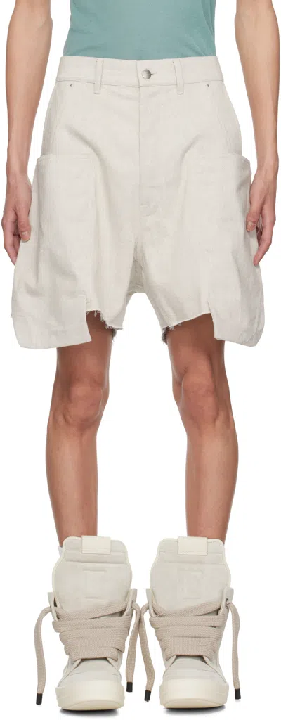 Rick Owens Off-white Hollywood Stefan Cargo Shorts In 41 Dinge