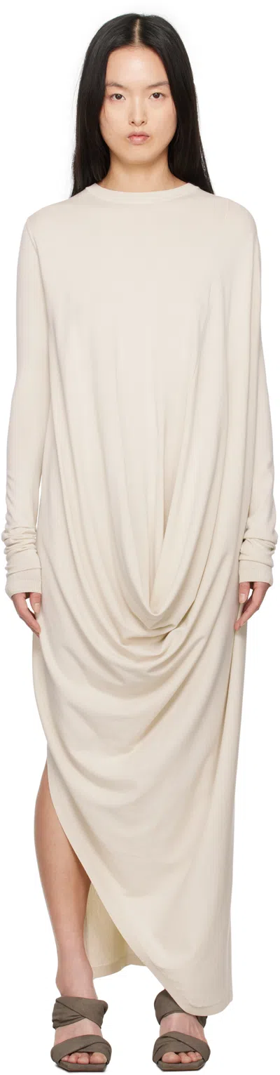 Rick Owens Off-white Hollywood Twisted Midi Dress In 41 Dinge