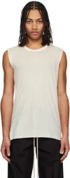 Rick Owens Off-white Hollywood Unstable Cotton Basic Sl Tank Top In 11 Milk