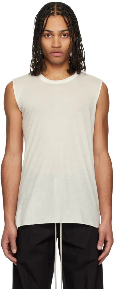 Rick Owens Off-white Hollywood Unstable Cotton Basic Sl Tank Top In 11 Milk
