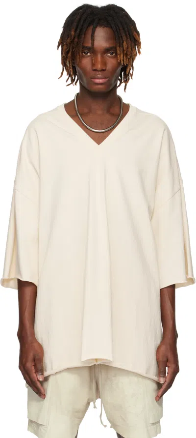 Rick Owens Off-white Hollywood V Tommy T-shirt In Neutral