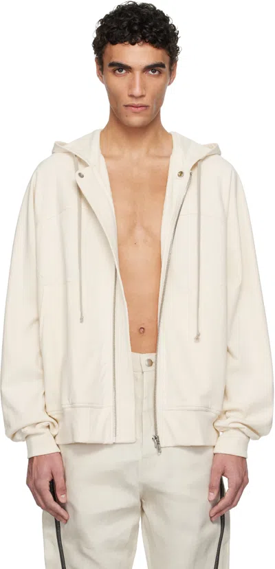 Rick Owens Off-white Hollywood Windbreaker Hoodie In 21 Natural