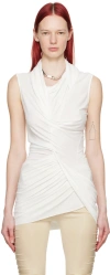 Rick Owens Off-white Magnetic Tank Top In 11 Milk