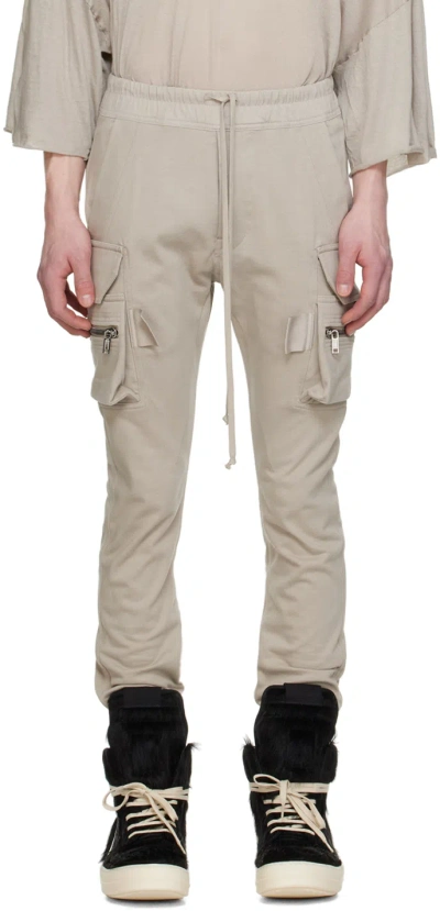 Rick Owens Off-white Mastodon Cargo Trousers In 08 Pearl