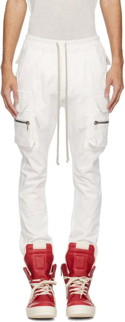 Rick Owens Off-white Mastodon Cargo Pants In 11 Milk