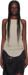 Rick Owens Off-white Hollywood Basic Rib Tank Top In 08 Pearl