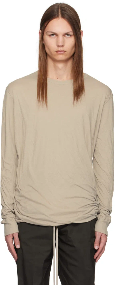 Rick Owens Off-white Porterville Double Long Sleeve T-shirt In 08 Pearl