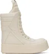 Rick Owens White High-top Sneakers With Platform Sole In 1111 Milk/milk/milk