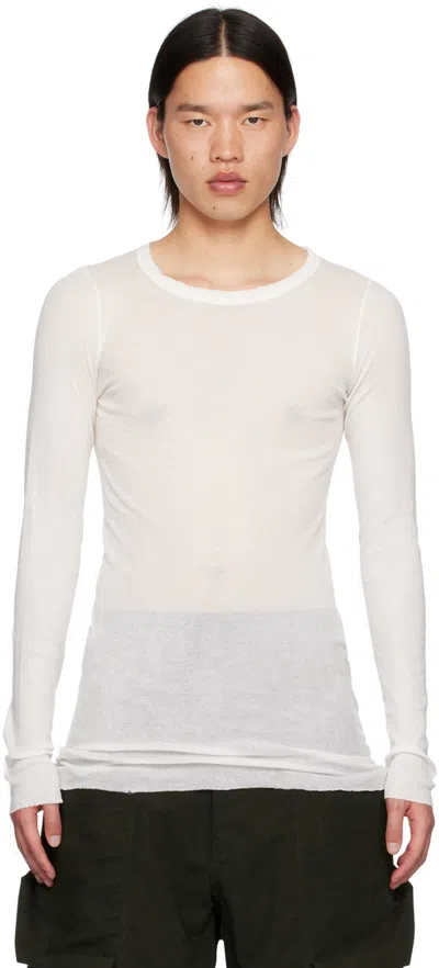 Rick Owens Off-white Porterville Rib Long Sleeve T-shirt In 11 Milk