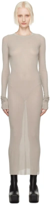 Rick Owens Off-white Porterville Semi-sheer Maxi Dress In 08 Pearl