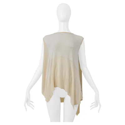 Pre-owned Rick Owens Off White Sleeveless Sweater With Asymmetrical Hem 2004