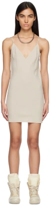 Rick Owens Off-white Slip Minidress In 08 Pearl