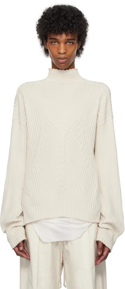 Rick Owens Off-white Tabard Sweater In 41 Dinge