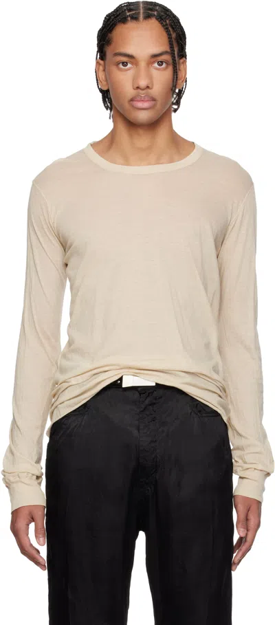 Rick Owens Off-white Temple Basic Ls T-shirt In Neutral