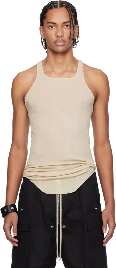 Rick Owens Off-white Temple Basic Rib Tank Top In Neutral