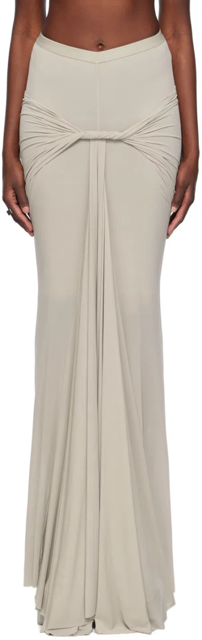 Rick Owens Off-white Twist Maxi Skirt In 08 Pearl