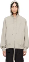 Rick Owens Gray Windbreaker Hoodie In 08 Pearl