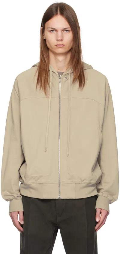 Rick Owens Off-white Windbreaker Hoodie In 08 Pearl