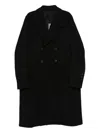 Rick Owens Officer Coat Structured Wide Lapels In Black