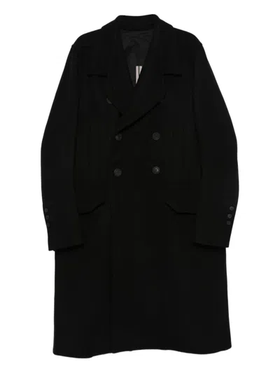 Rick Owens Officer Double-breasted Coat In Black