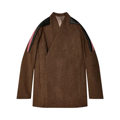 Pre-owned Rick Owens Officer Jacket 'brown/black/thulian' | Women's Size 40