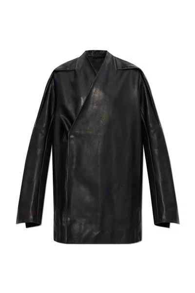 Rick Owens Officier Washed Leather Jacket