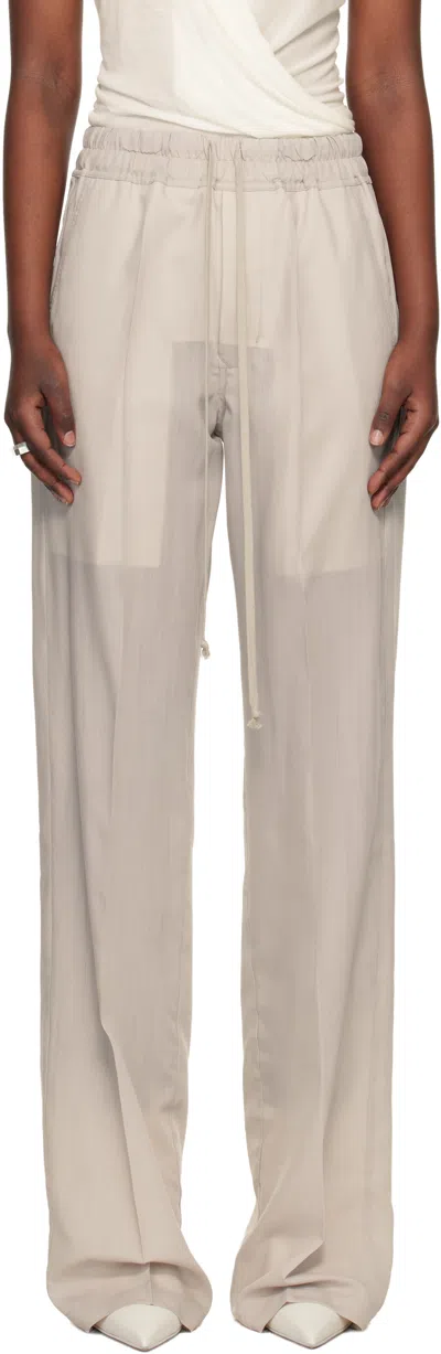 Rick Owens Off-white Temple Dietrich Drawstring Lounge Pants In Neutral