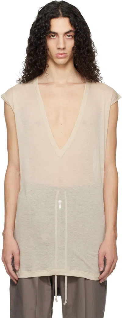 Rick Owens Off-white Temple Dylan T-shirt In Brown