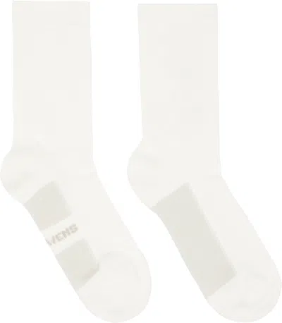 Rick Owens Off-white Temple Glitter Socks In Neutral