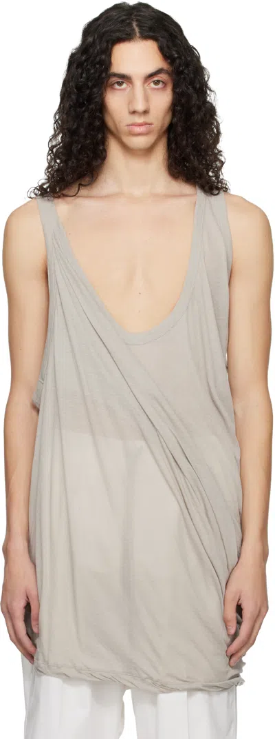 Rick Owens Off-white Temple Pony Tank Top In Gray