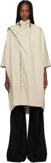Rick Owens Off-white Temple Sail Biker Coat In Neutral