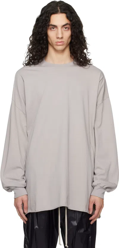 Rick Owens Off-white Temple Tommy Ls T-shirt In Gray