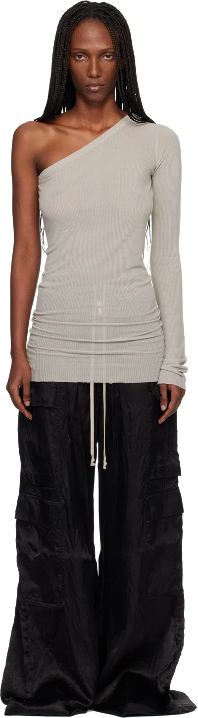 Rick Owens Off-white Temple Ziggy Minidress In Gray