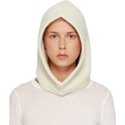 Rick Owens Off-white Tower Alpaca Knit Hood In Neutral