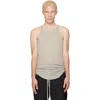 Rick Owens Gray And White Tower Basic Rib Vest In Gray