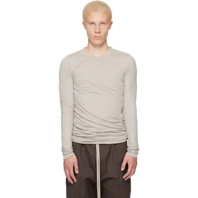 Rick Owens Off-white Tower Double Ls T-shirt In Gray