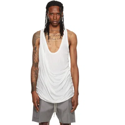 Rick Owens Off-white Tower Draped Pony Tank Top In 11 Milk