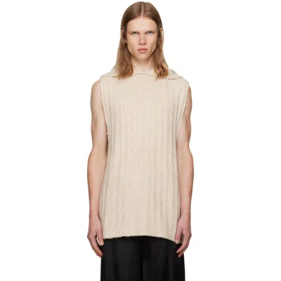 Rick Owens Off-white Tower Hooded Tank Hoodie In 21 Natural